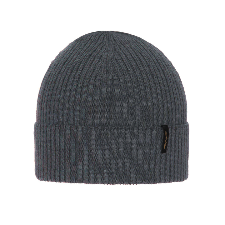Czapka zimowa damska, ciemnoszara, 100% wełniana merino Megan