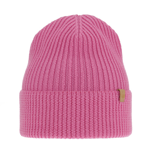 Czapka zimowa damska, różowa, 100% wełniana merino Isla