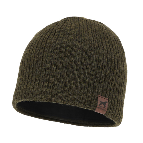 Czapka myśliwska zimowa męska, zielona, z wełną merino, Bird