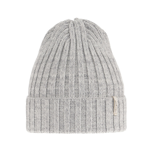 Czapka zimowa damska, szara, z wełną merino Missi