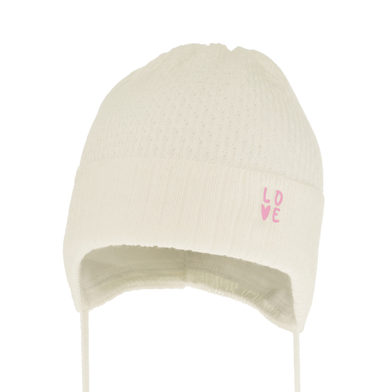 Czapka jesienna, wiosenna dla dziewczynki, kremowa, wiązana Camilla