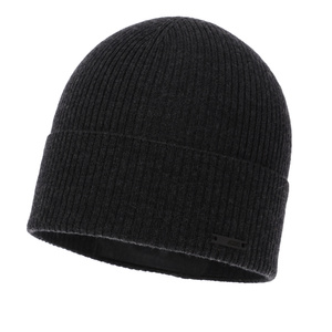 Czapka jesienna, wiosenna męska, ciemnoszara, 100% wełniana merino, Fleur