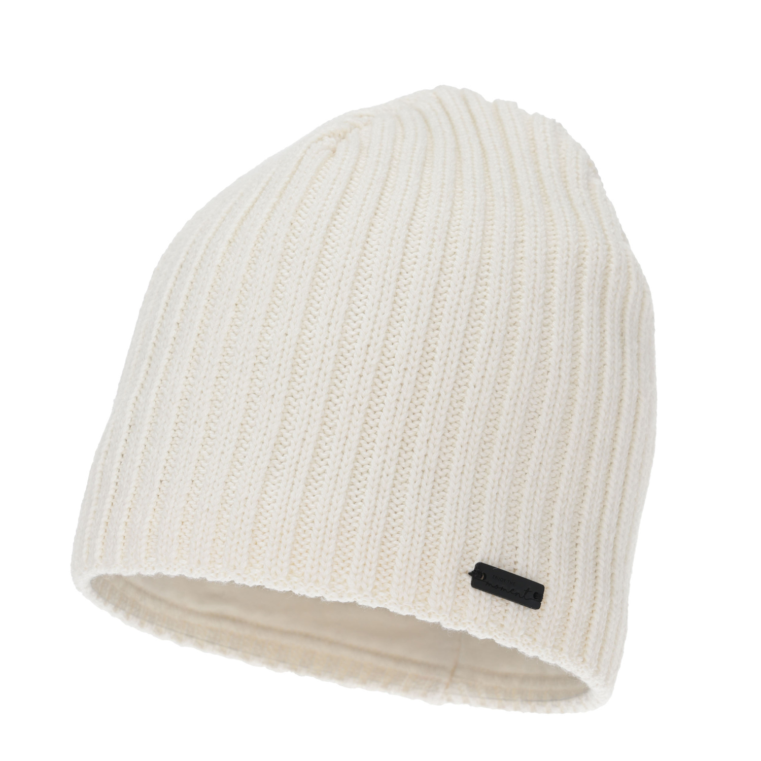 Czapka zimowa damska, kremowa, z wełną merino Soletta