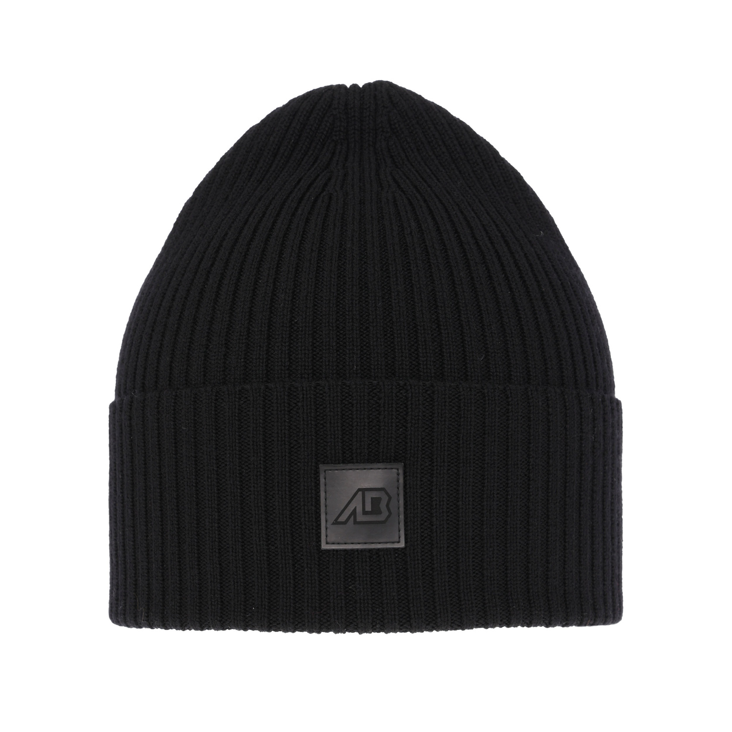 Czapka męska zimowa, czarna, 100% wełniana merino, Matias