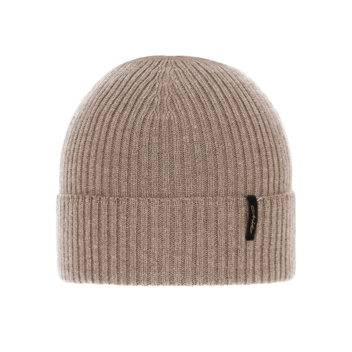 Czapka zimowa damska beżowa 100% wełniana extrafine merino Megan			