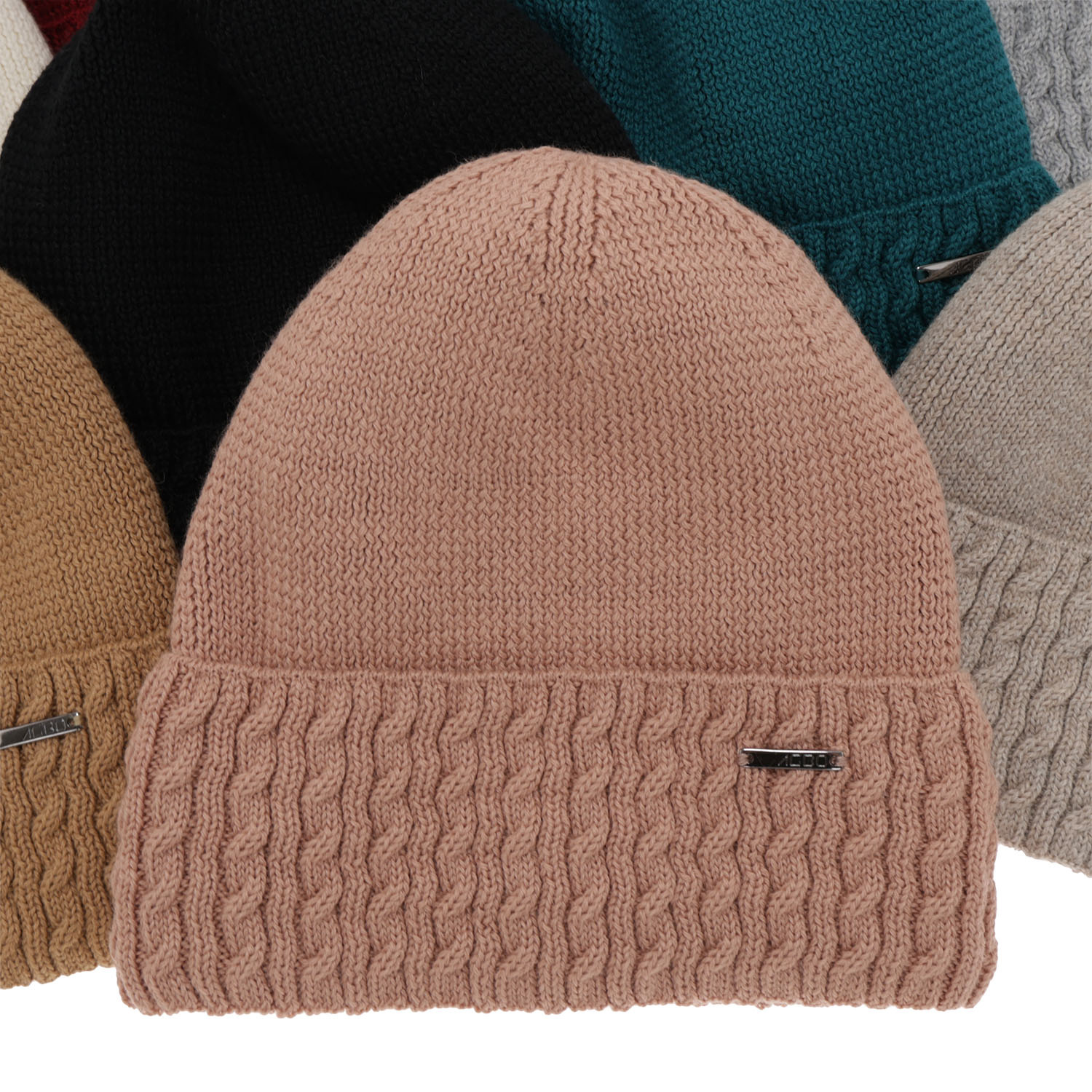Czapka zimowa damska, camel, z wełną merino, Febe