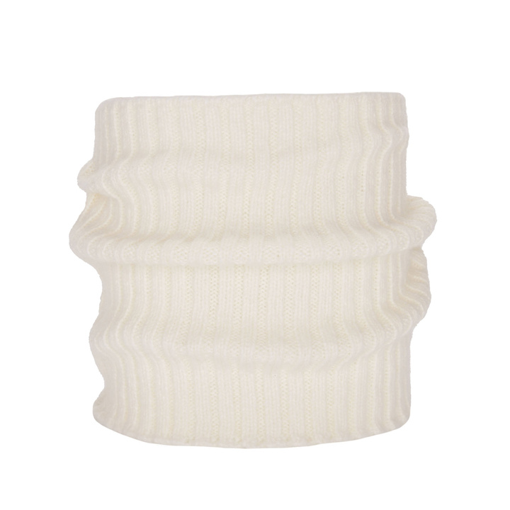 Komin zimowy damski, kremowy, z wełną merino, Besta