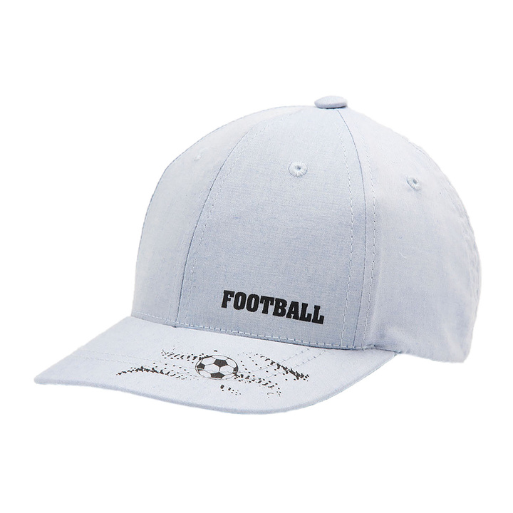 Czapka z daszkiem dla chłopca, błękitna, bawełniana Football