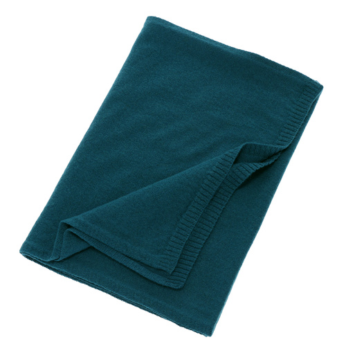 Szalik zimowy damski, szmaragdowy, wełna merino z kaszmirem, Irenia