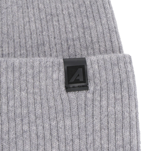 Czapka jesienna, zimowa męska, jasnoszara, wełna merino z kaszmirem, Azuryt