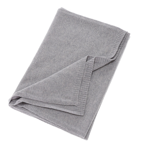 Szalik zimowy damski, szary, wełna merino z kaszmirem, Irenia