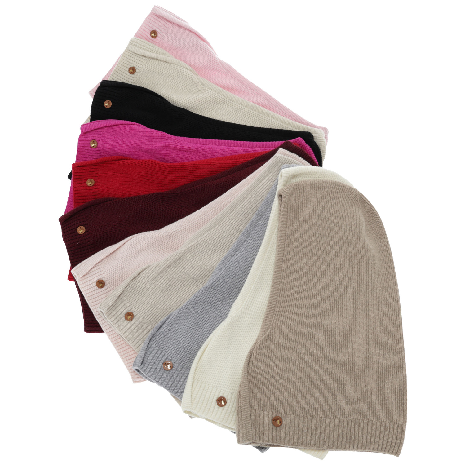 Kominiarka jesienna, zimowa, damska, beżowa, wełna merino z kaszmirem, Kiruna 