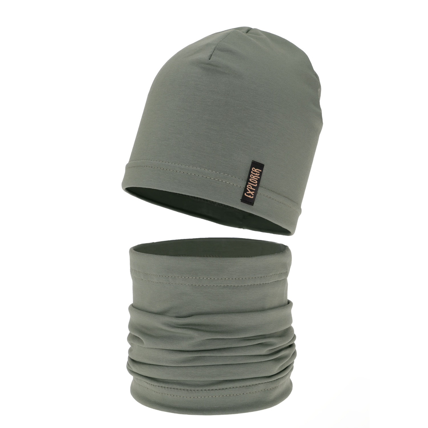 Czapka i komin dla chłopca jesienny, wiosenny komplet, zielony Hobart