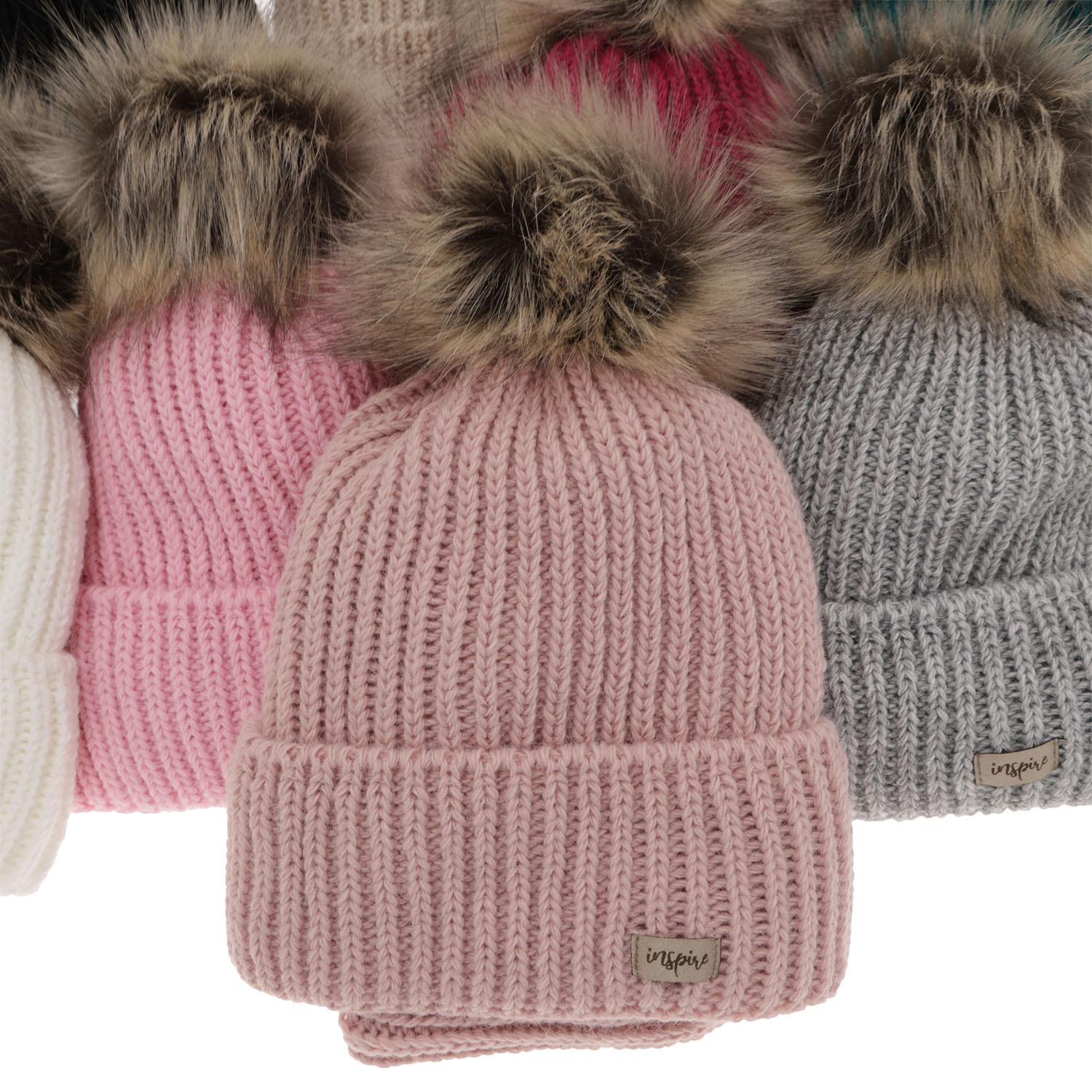 Czapka i komin dla dziewczynki zimowy komplet, wrzosowy, z pomponem Willow