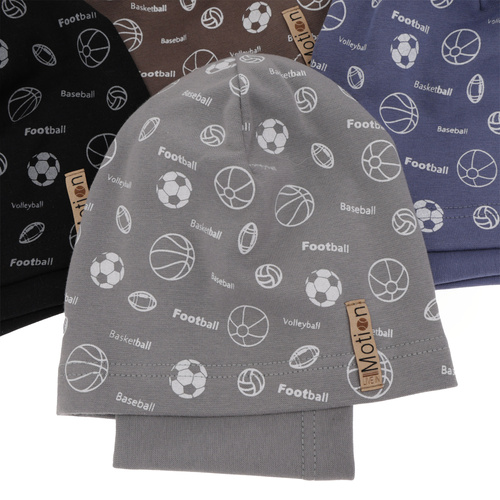 Czapka i komin dla chłopca jesienny, wiosenny komplet, camel, bawełniany Paolo