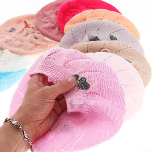 Beret dla dziewczynki jesienny, wiosenny, wrzosowy, Hilda