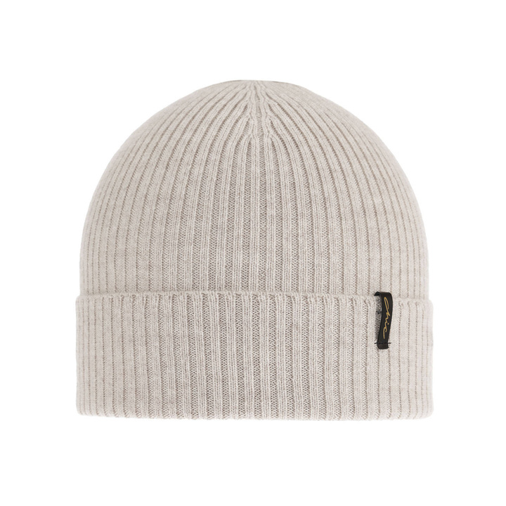 Czapka zimowa damska, beżowa, 100% wełniana merino Megan