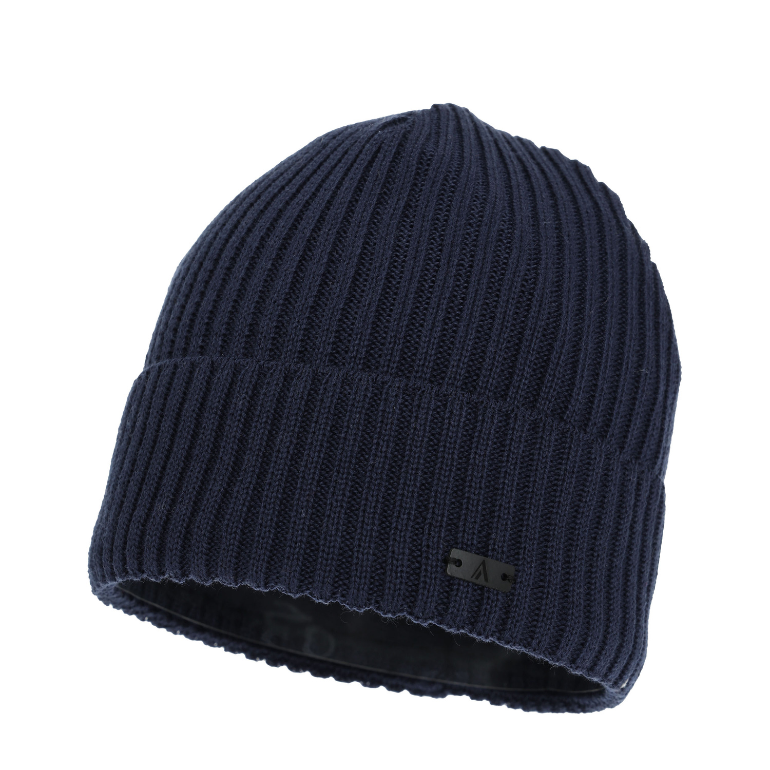 Czapka zimowa męska, granatowa, z wełną merino, Jeffrey