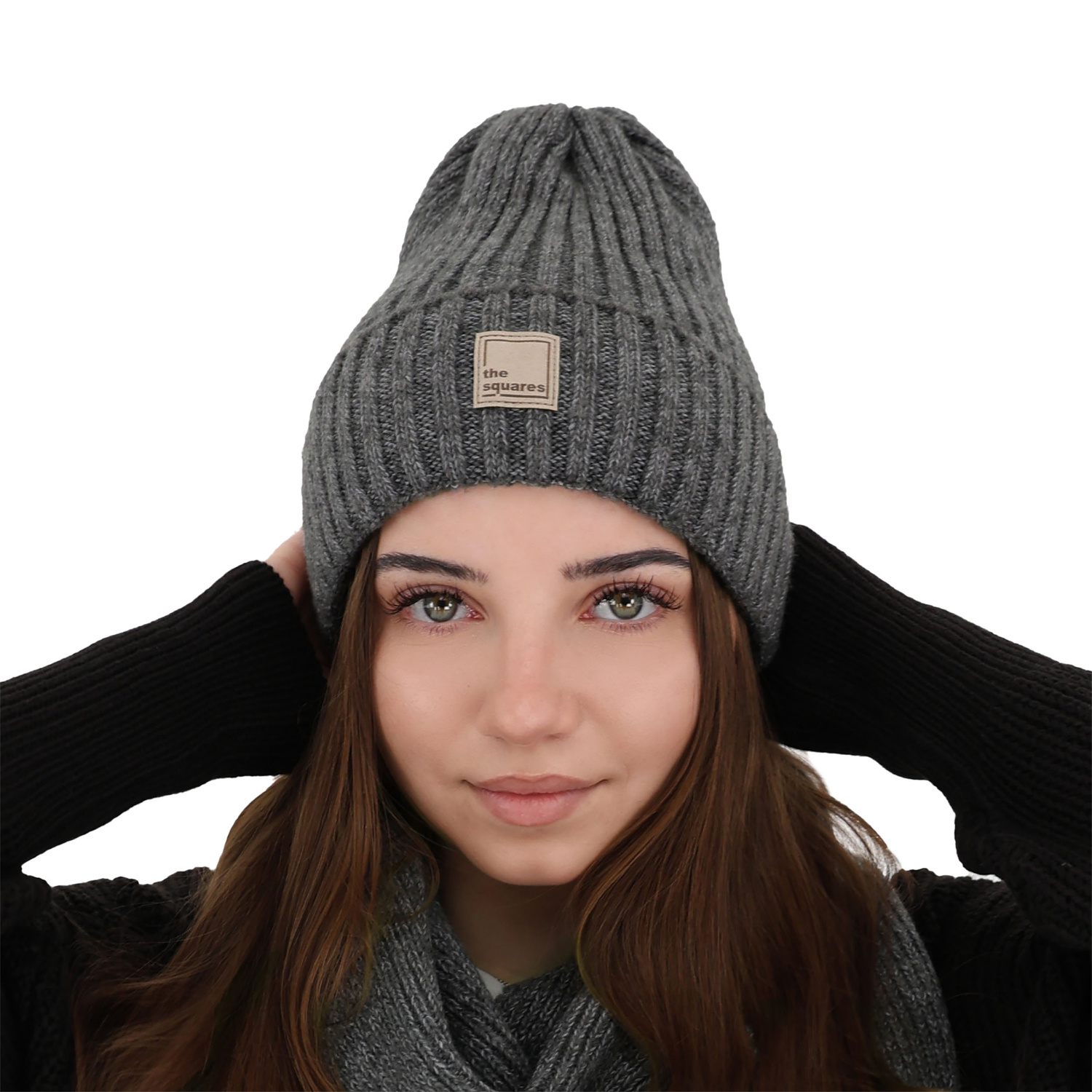 Czapka zimowa damska, kremowa, z wełny merino Benedetta