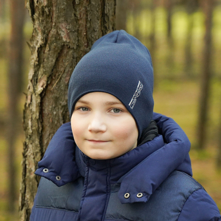 Czapka zimowa dla chłopca, granatowa Clint