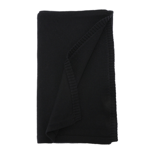 Szalik zimowy damski, czarny, 100% wełniany merino Elonia