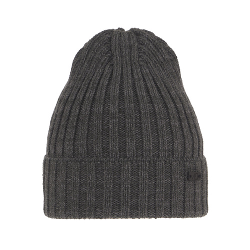 Czapka zimowa męska, szara, wełniana merino, Timon