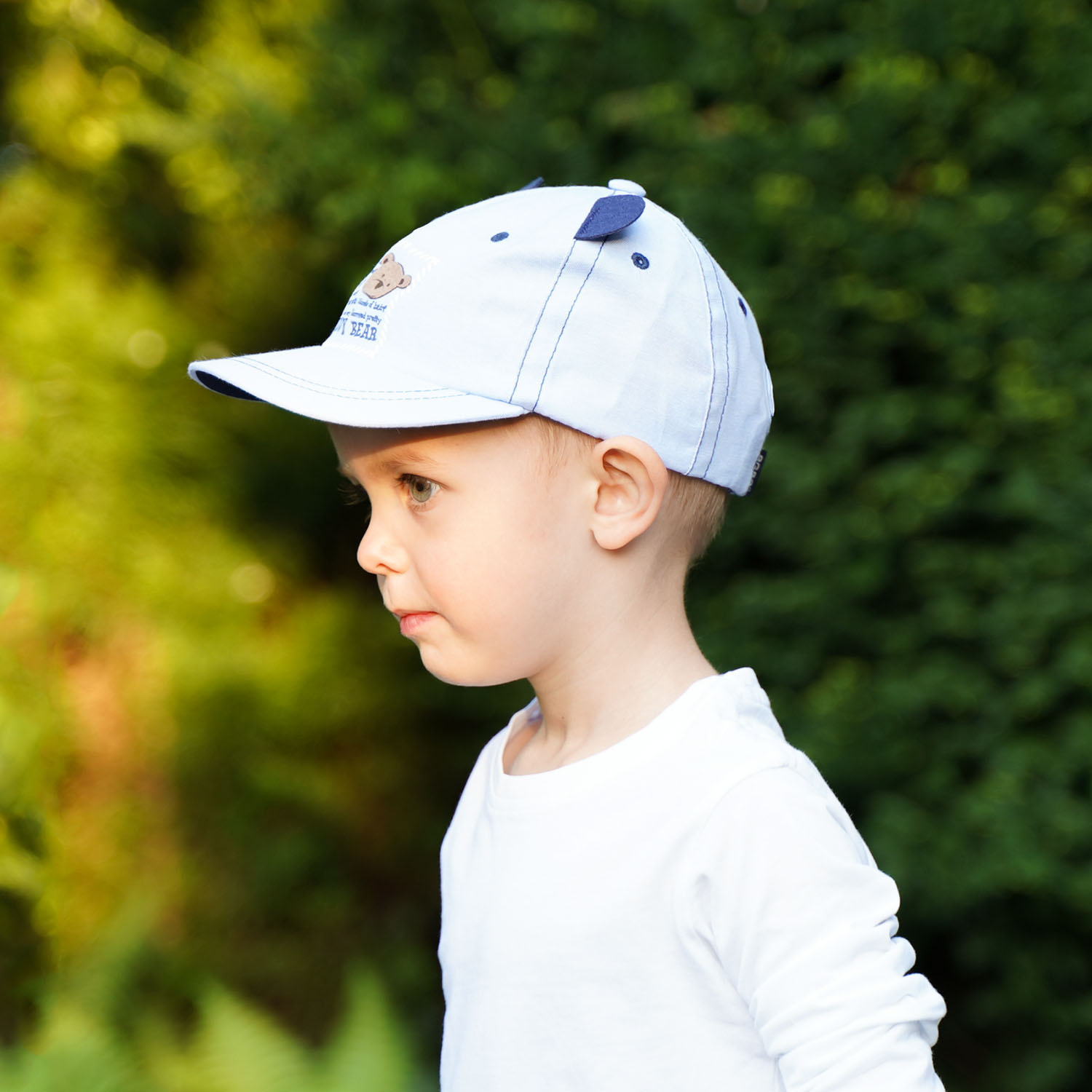 Czapka z daszkiem dla chłopca, błękitna, bawełniana Tedi