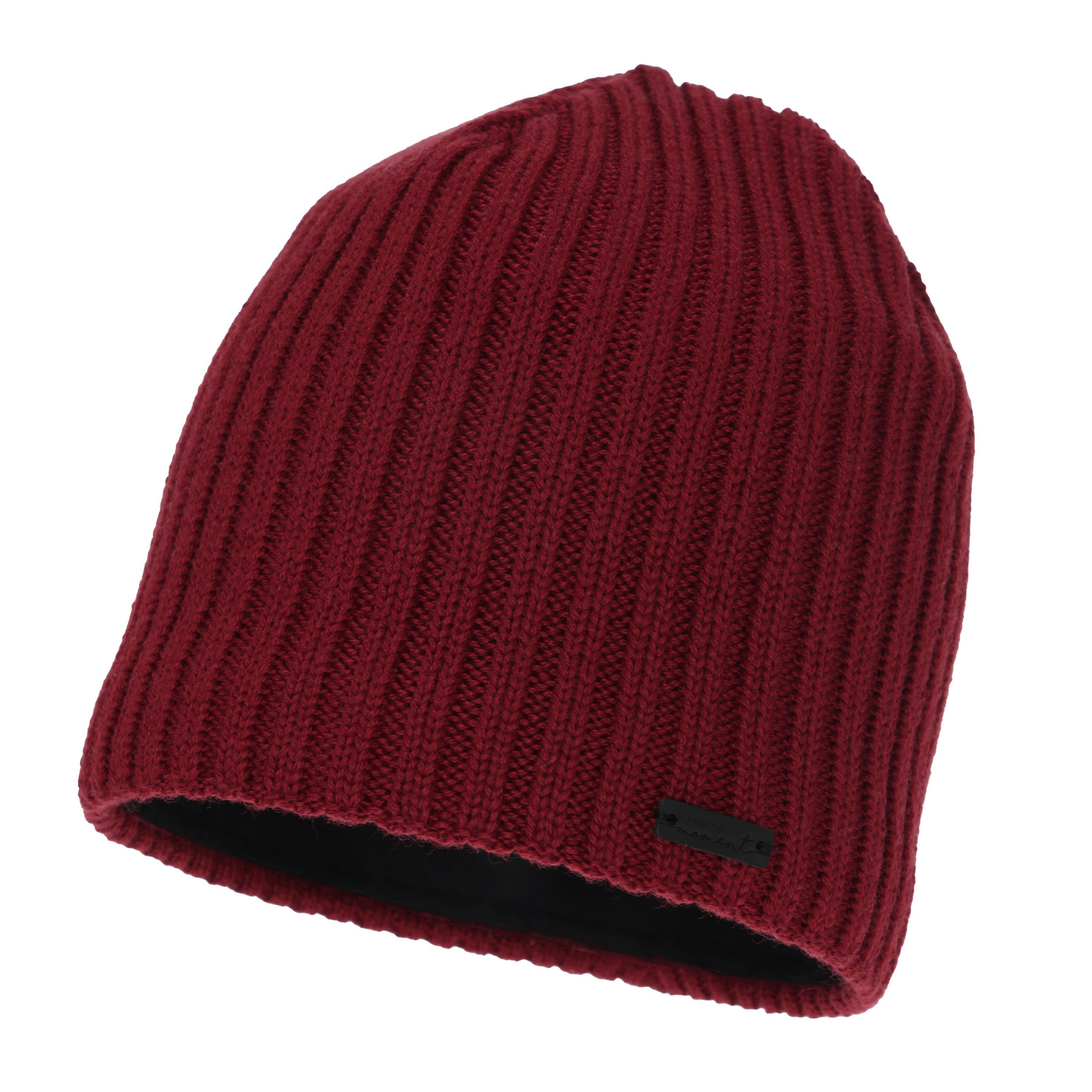 Czapka zimowa damska, bordowa, z wełną merino Soletta