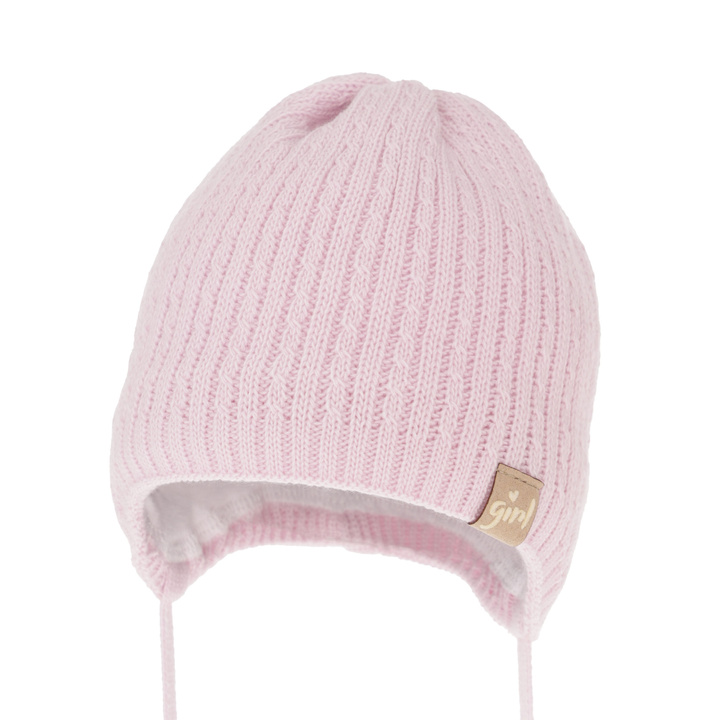 Czapka jesienna, wiosenna dla dziewczynki, liliowa, wiązana Cheri