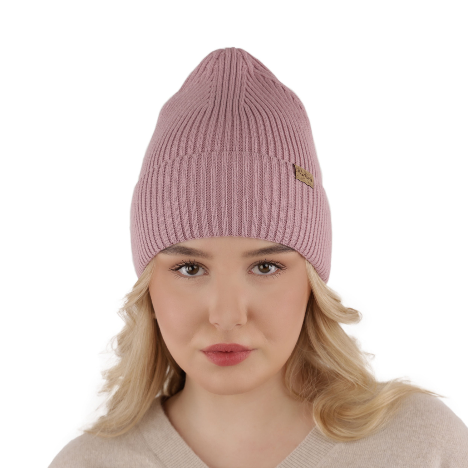 Czapka damska zimowa, jesienna, wiosenna, z bawełną, camel