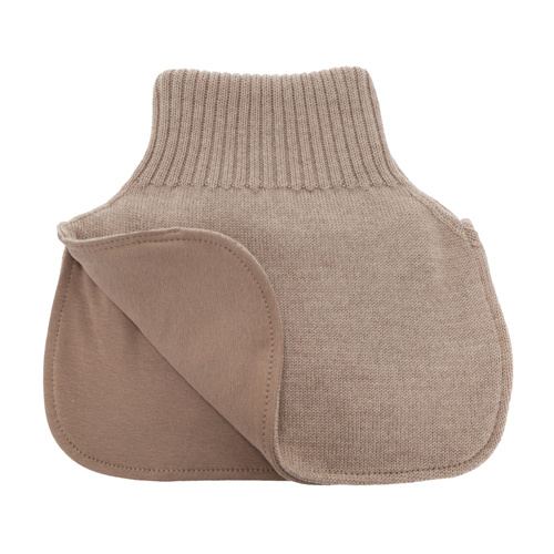 Golf zimowy dla chłopca, 100% wełniany merino, podszyty bawełną, beżowy Tiket