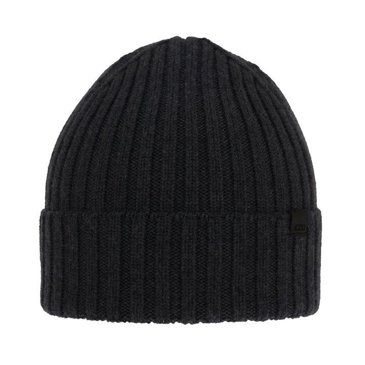 Czapka zimowa męska, ciemnoszara, 100% wełniana merino Nathan