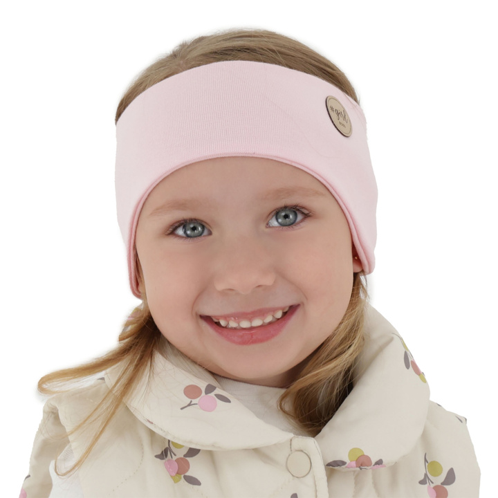 Opaska jesienna, wiosenna dla dziewczynki, różowa Maranta