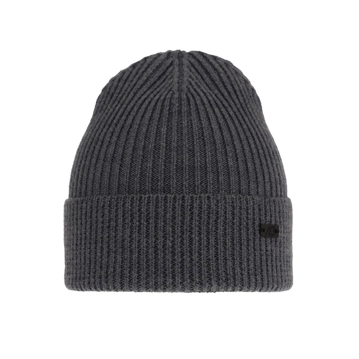 Czapka zimowa męska, szara, 100% wełniana merino Owen