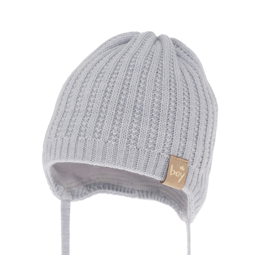 Czapka jesienna, wiosenna dla chłopca, jasnoniebieska, wiązana, Chico