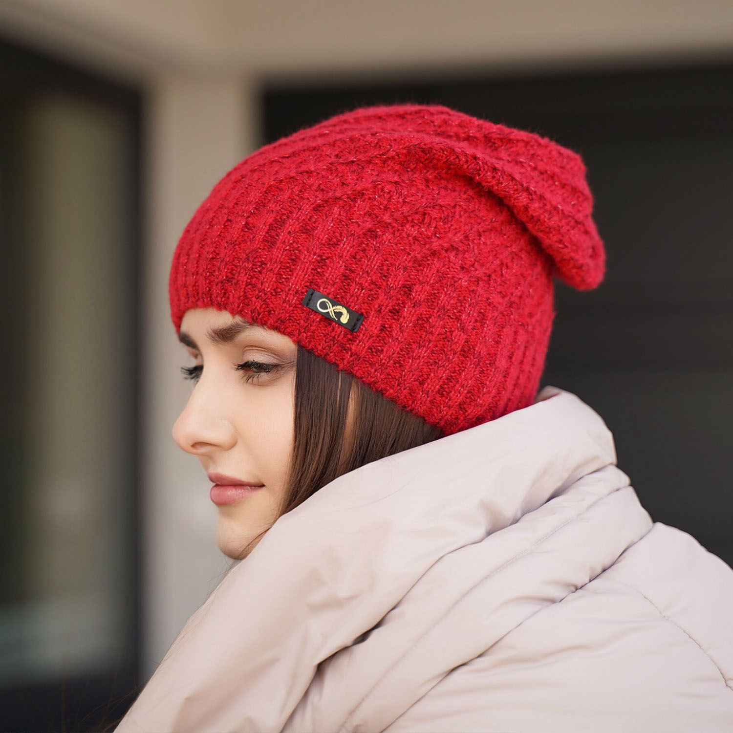 Czapka zimowa damska, kremowa, Misha