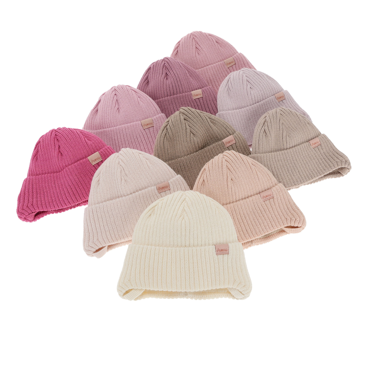 Czapka zimowa dla dziewczynki, różowa, wiązana, z wełną merino Punia