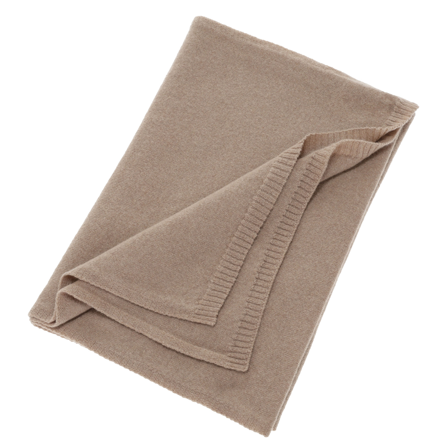 Szalik zimowy damski, beżowy, wełna merino z kaszmirem, Irenia