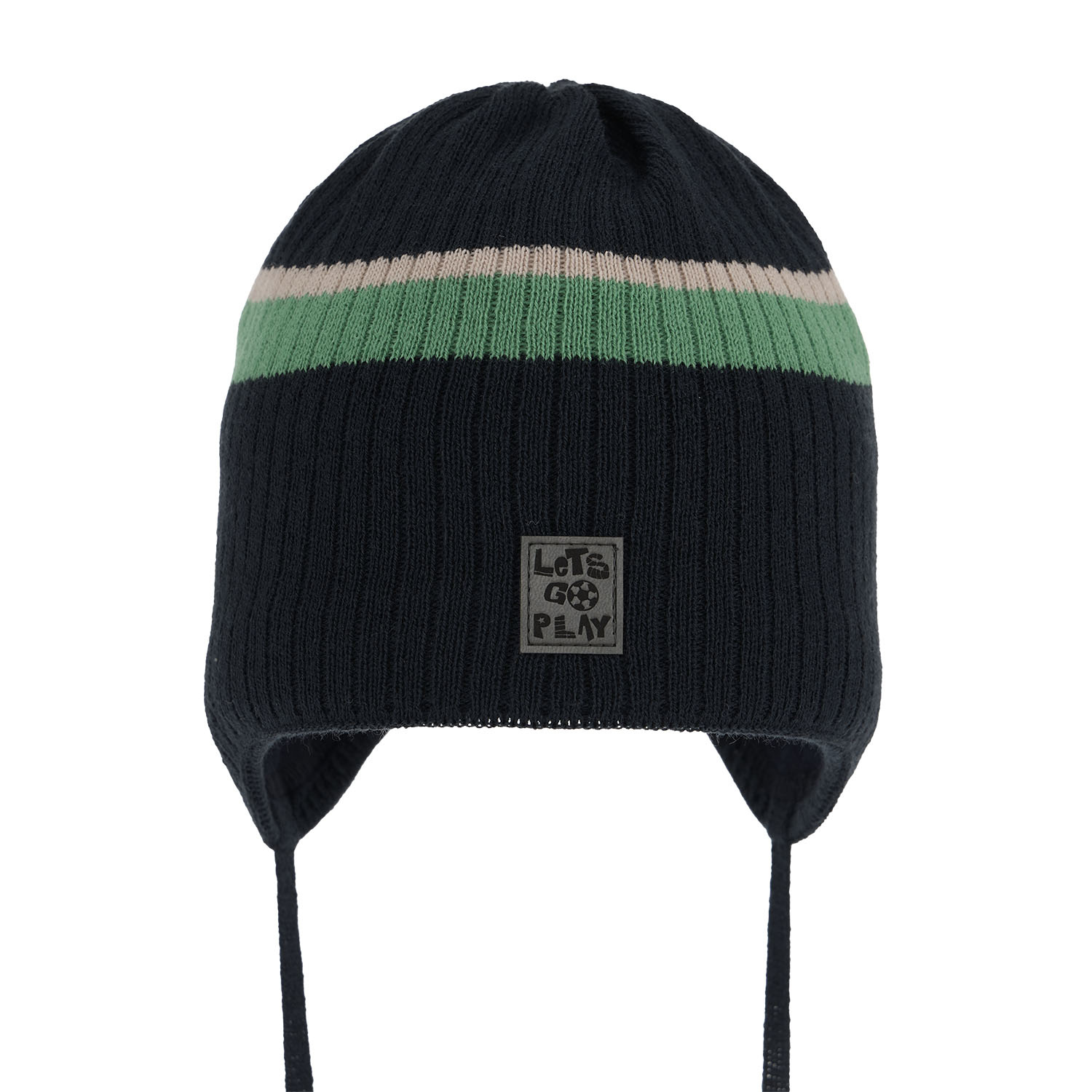 Czapka jesienna, wiosenna dla chłopca, granatowa, wiązana Oliver