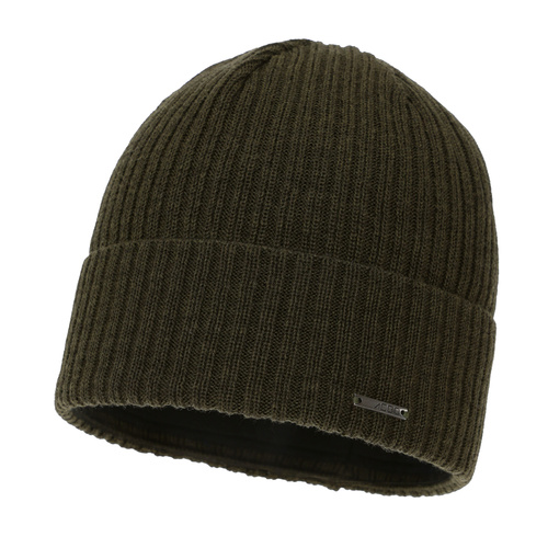 Czapka zimowa męska, khaki, z wełną merino Baltor