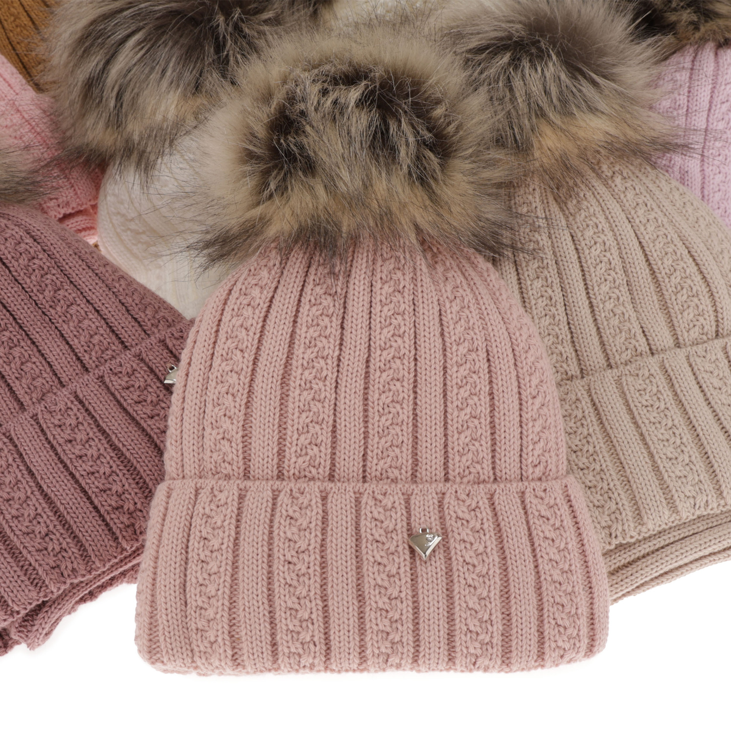 Czapka i komin dla dziewczynki zimowy komplet, czarny, z pomponem Wirginia