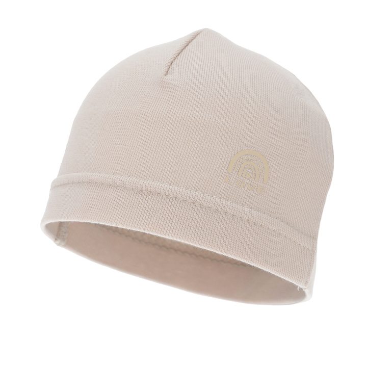 Czapka bawełniana dla chłopca jesienna, wiosenna, beżowa, Buddy