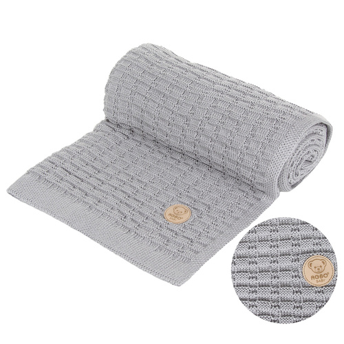 Kocyk bambusowy dla dziecka, niemowlaka, szary, delikatny Misio