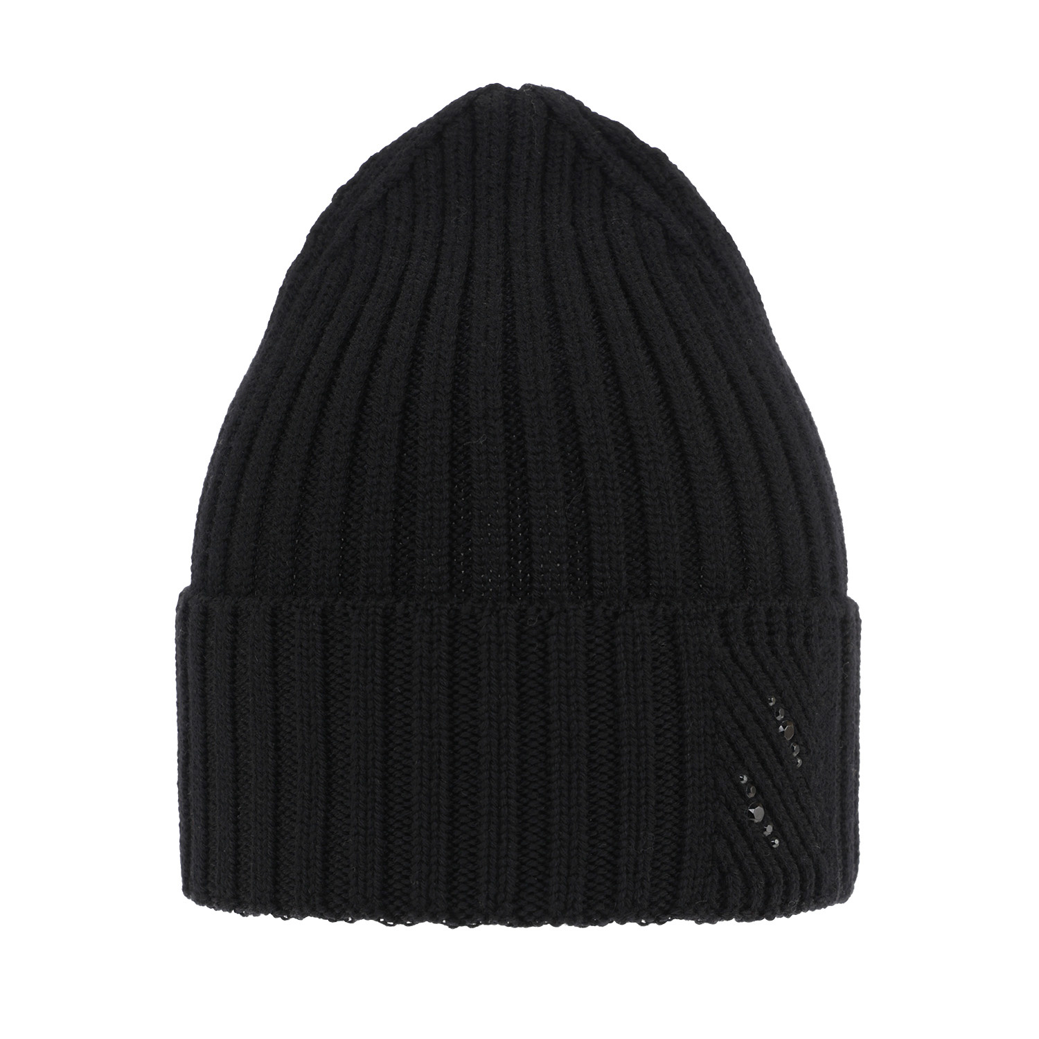Czapka zimowa damska, czarna, 100% wełniana merino Ariga