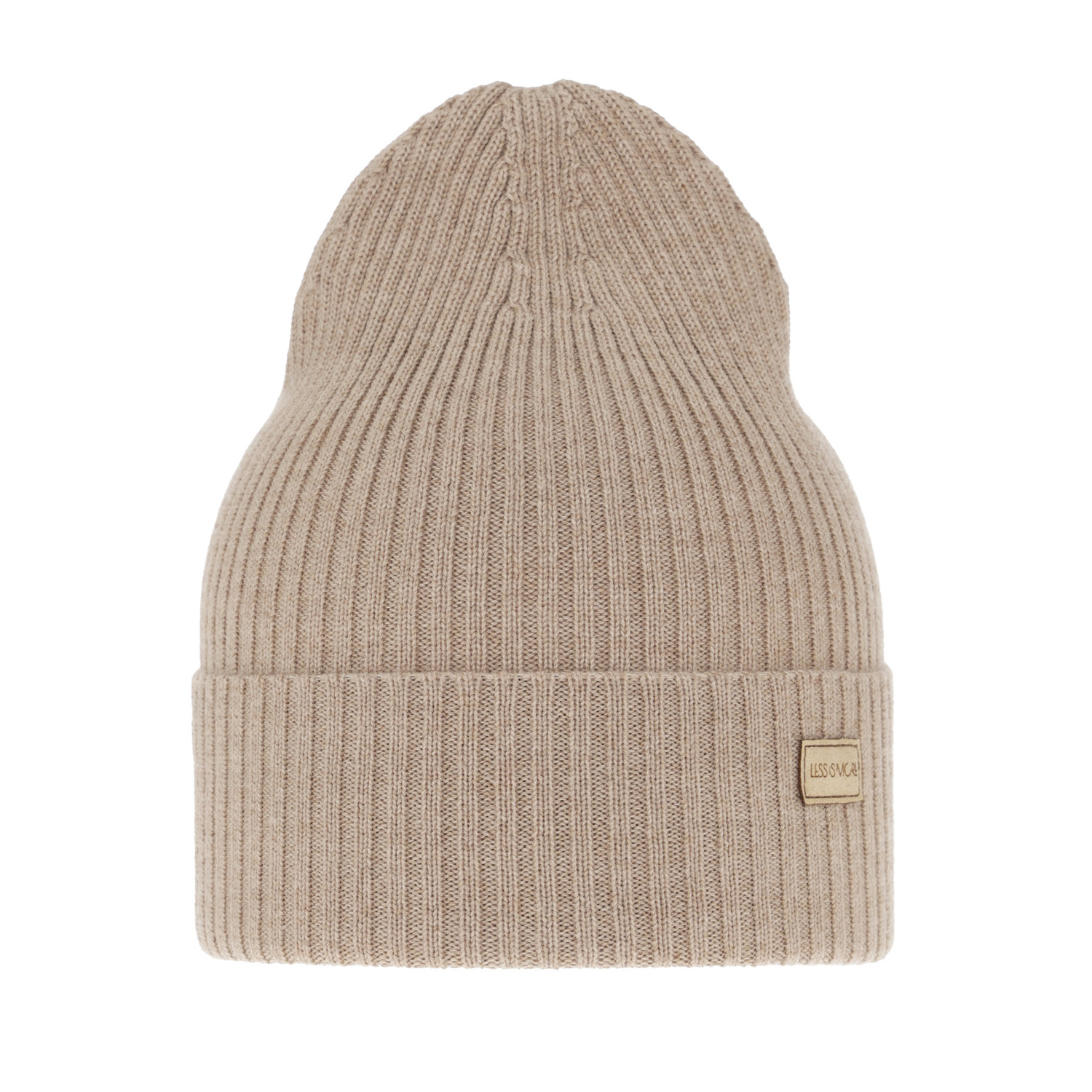 Czapka damska zimowa, ciemnobeżowa, 100% wełniana merino, Sophie