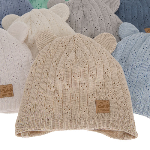 Czapka jesienna, wiosenna dla chłopca, wiązana Austin, z bawełną, żółta