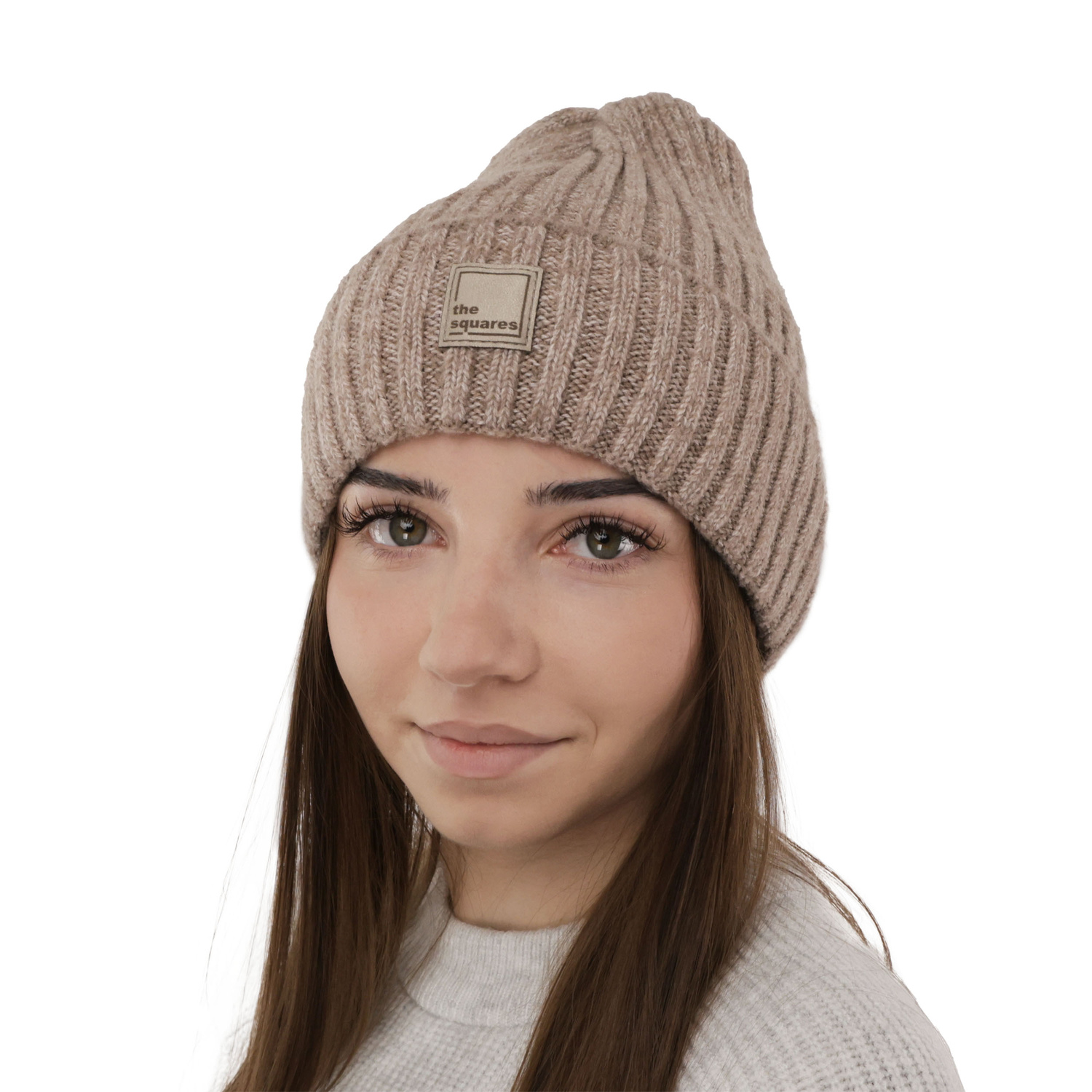 Czapka zimowa damska, brązowa, z wełną merino Benedetta