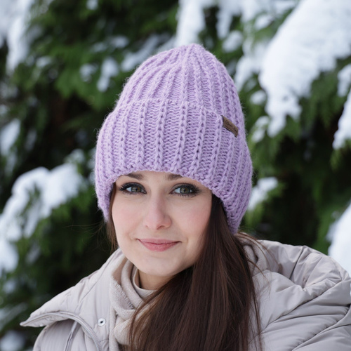 Czapka zimowa damska, bordowa, Ceres