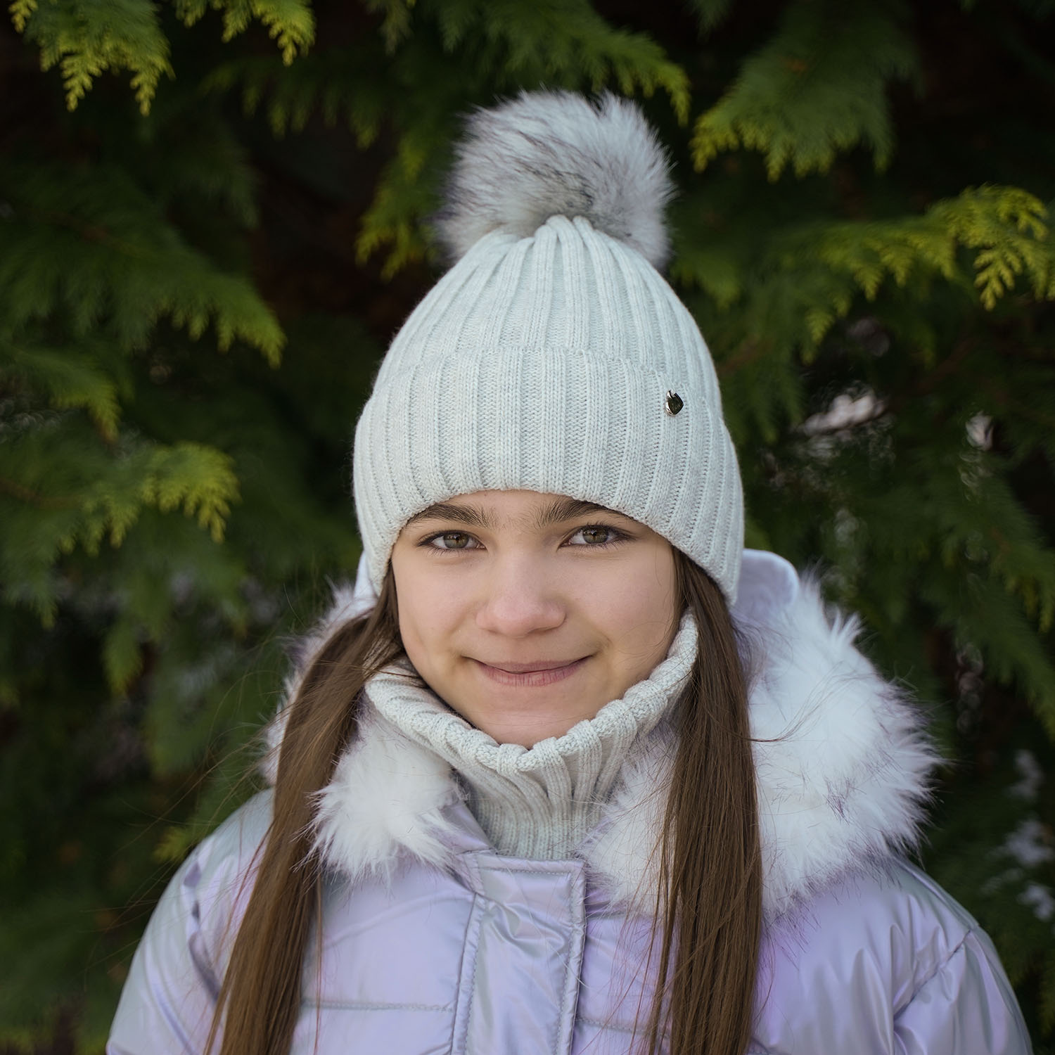 Czapka i komin dla dziewczynki zimowy komplet, szmaragdowy Wilma