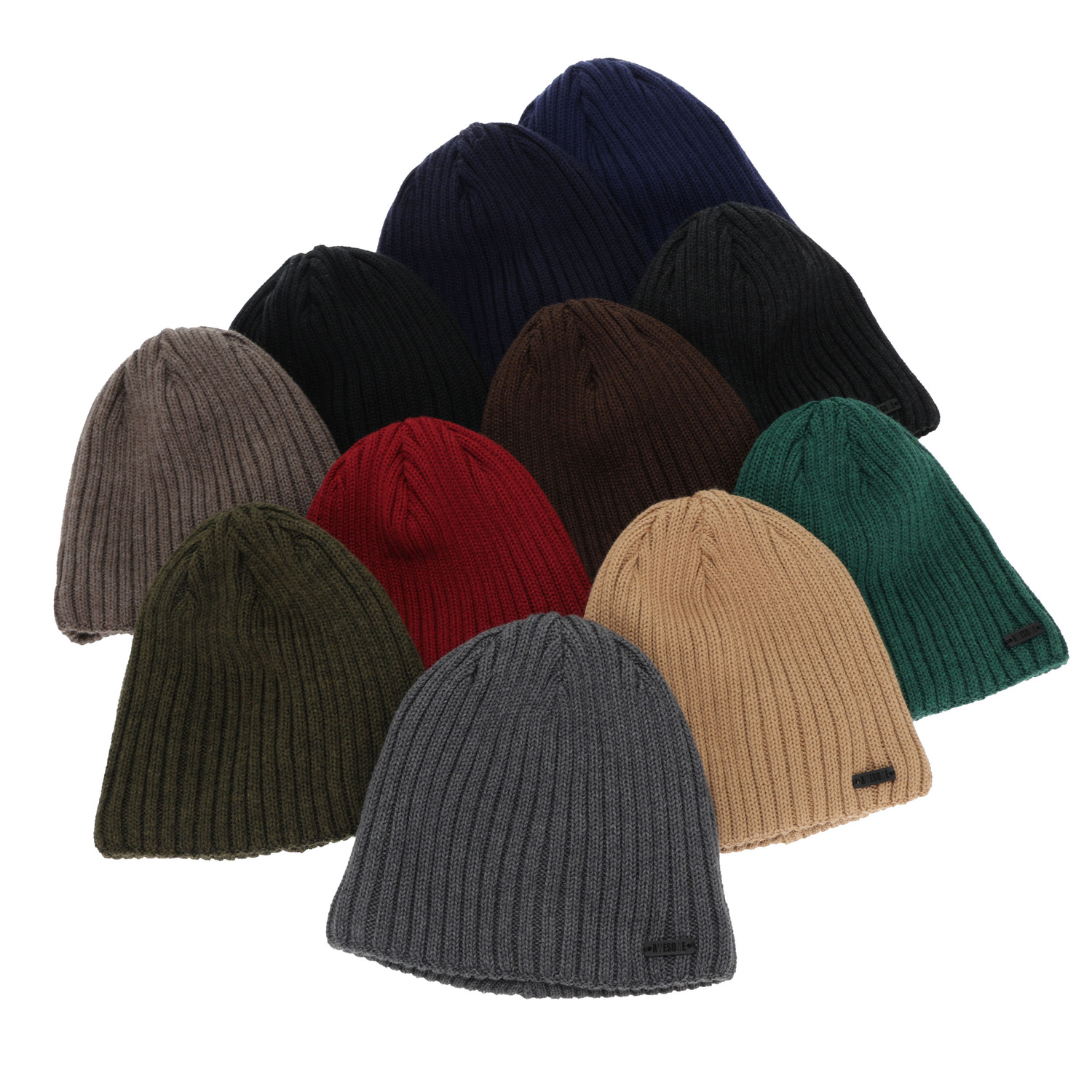 Czapka zimowa męska, khaki, z wełną merino Adagio